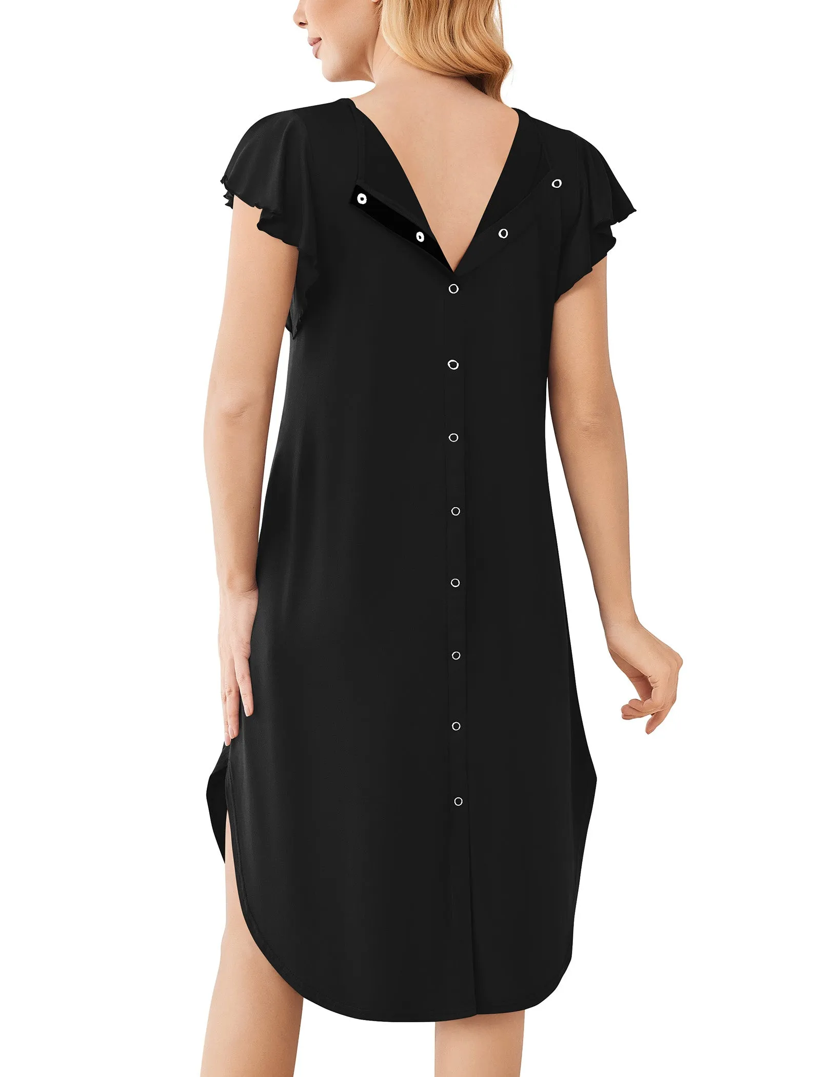 Ekouaer Gown 3 in 1 Maternity Flying Short Sleeve Nightgown sold by Ekouaer product image thumbnail 4