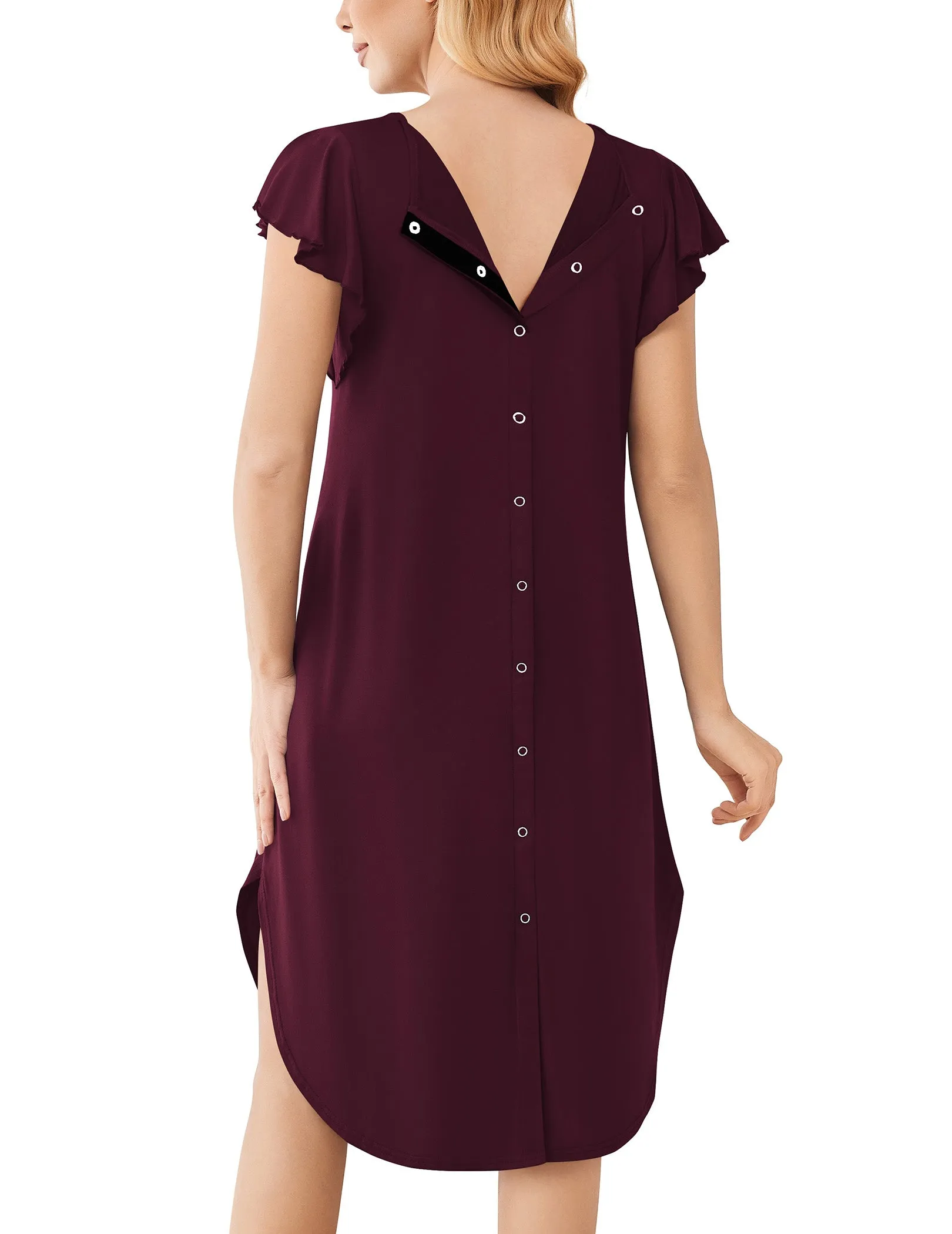 Ekouaer Gown 3 in 1 Maternity Flying Short Sleeve Nightgown sold by Ekouaer product image thumbnail 2