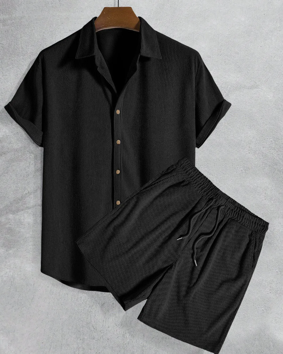 Men's Soft Shirt and Drawstring Shorts Set sold by Ekouaer product image thumbnail 2