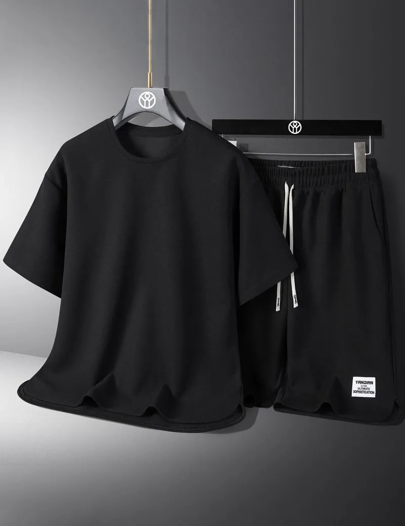 Men's Casual Tee and Drawstring Shorts Set sold by Ekouaer product image thumbnail 3
