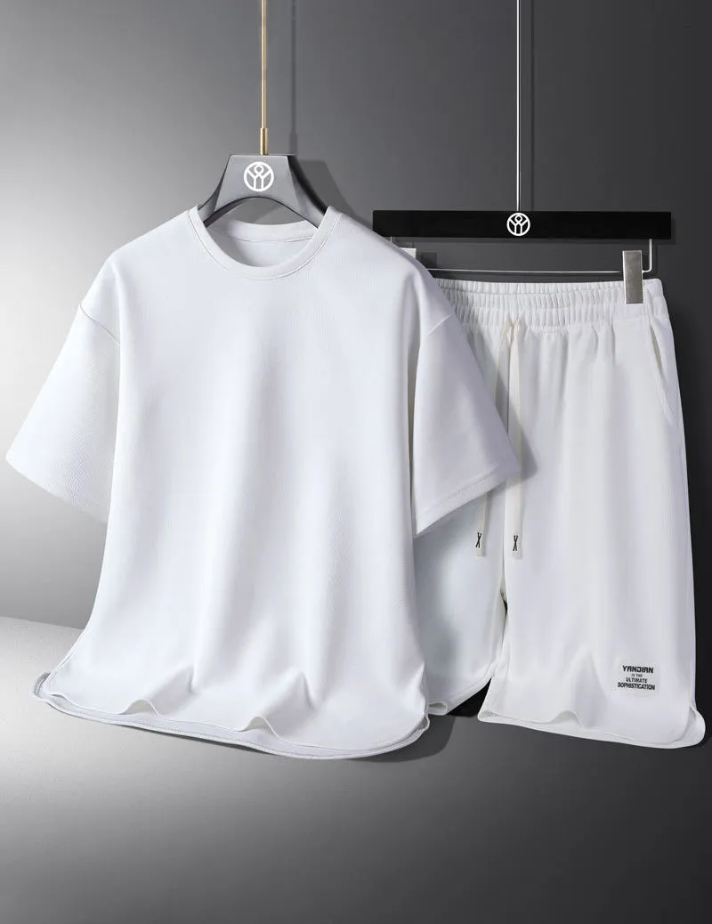 Men's Casual Tee and Drawstring Shorts Set sold by Ekouaer product image thumbnail 2