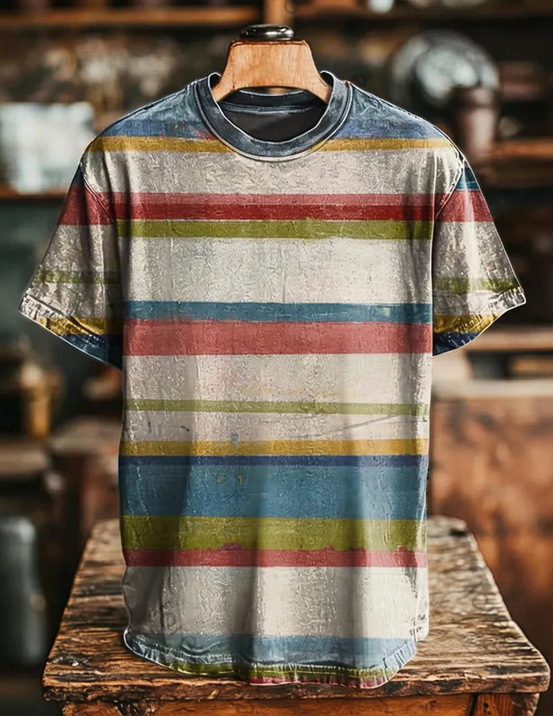 Men's Vintage Distressed Graphic T-Shirts – Crew Neck Short Sleeve Tees sold by Ekouaer product image thumbnail 4