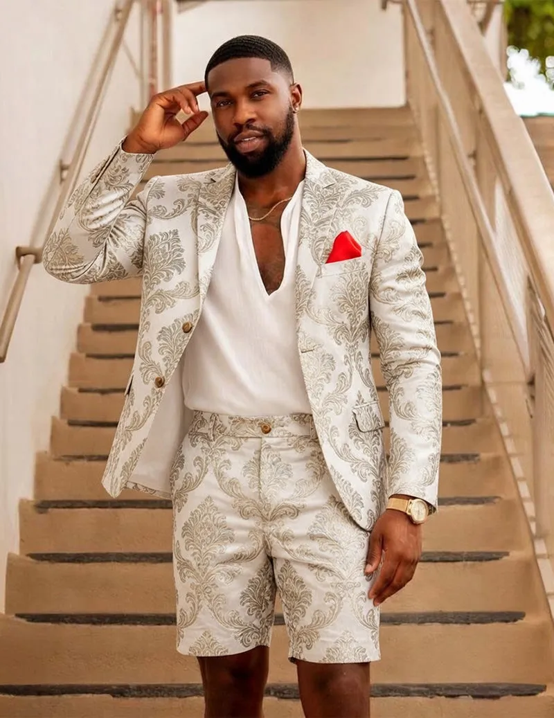 Men's Checkered Formal Blazer and Shorts Two Piece Suit Set sold by Ekouaer product image thumbnail 3