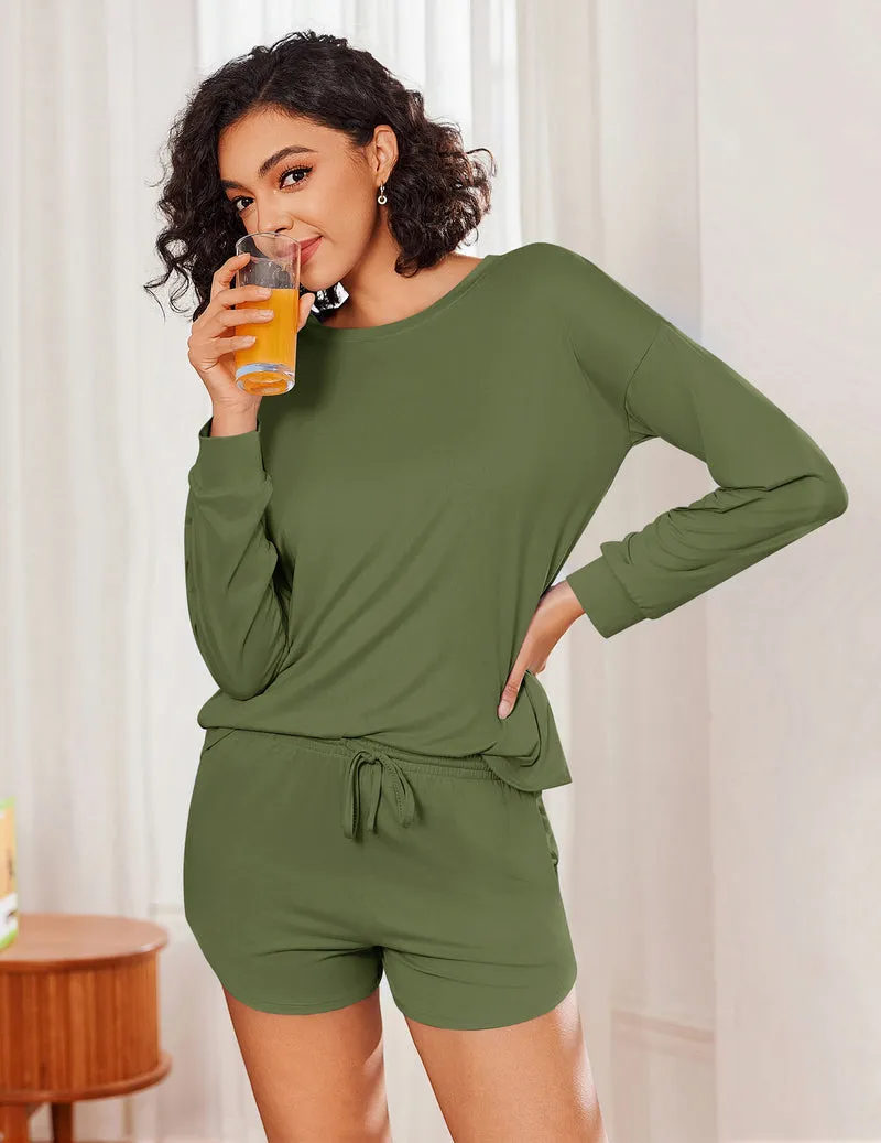 Ekouaer Women's Long Sleeve Pajama Set 2-Piece Lounge Set sold by Ekouaer product image thumbnail 5