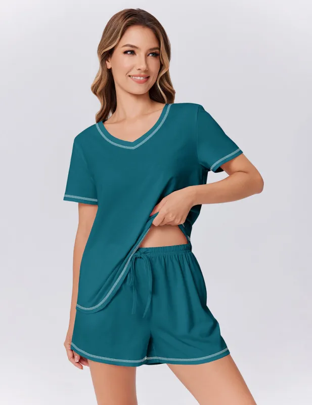 Ekouaer Maternity Nursing Pajama Set Short Sleeve & Shorts made by Ekouaer