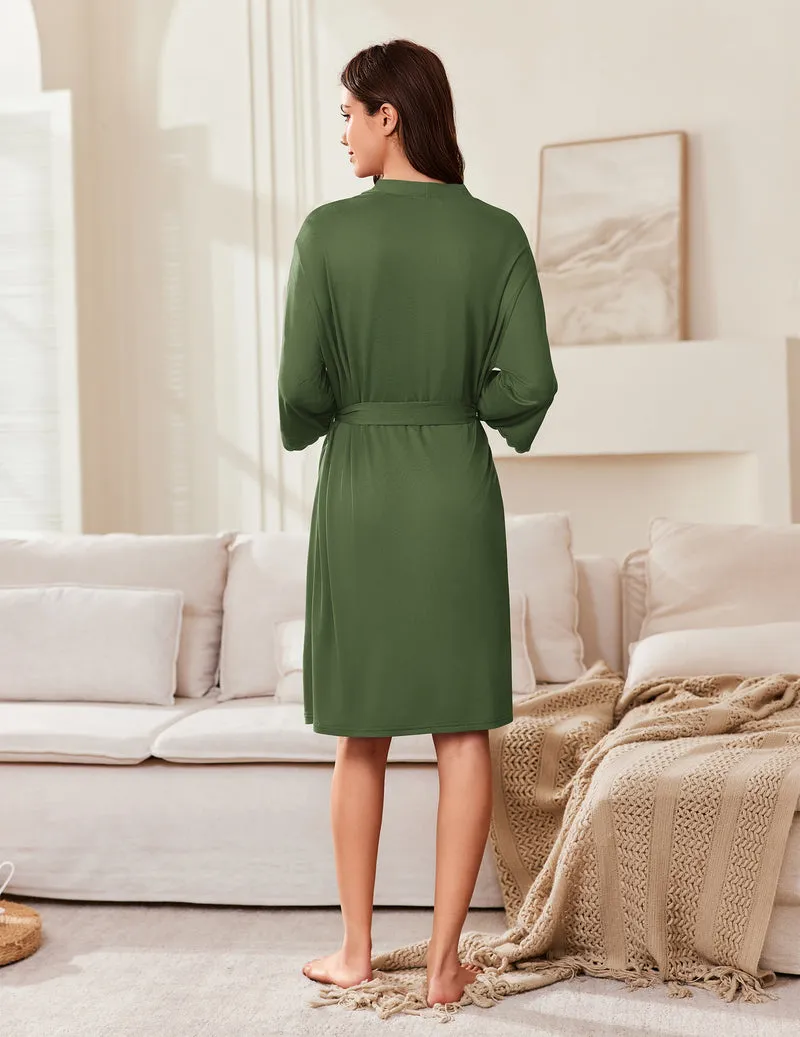 Ekouaer Robes for Women Knee Length Kimono Bathrobe sold by Ekouaer product image thumbnail 3