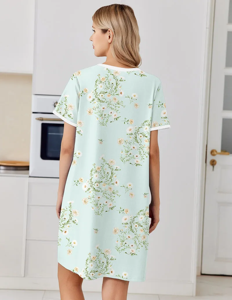 Ekouaer Cotton Short Sleeve Moo Moo Nightgown sold by Ekouaer product image thumbnail 2