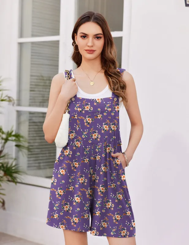 Ekouaer Sleeveless Short Overalls Summer Beach Romper made by Ekouaer