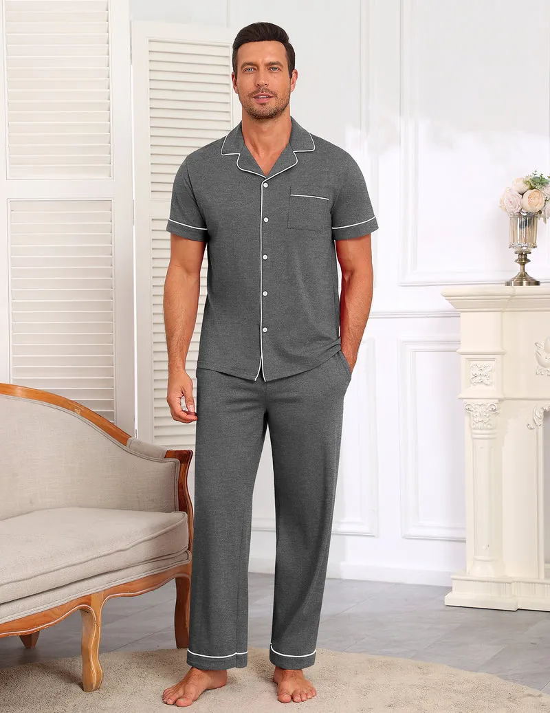 Ekouaer Cotton Pajama Set Button-Down Sleepwear sold by Ekouaer