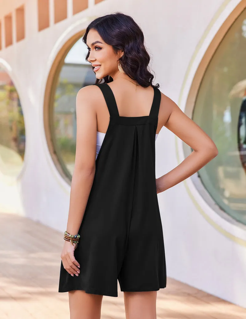 Ekouaer Sleeveless Short Overalls Summer Beach Romper sold by Ekouaer product image thumbnail 5