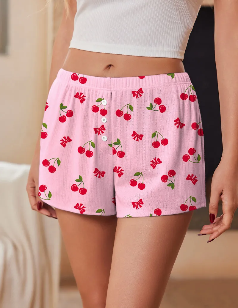 Ekouaer Y2k Fold-Over Waist Pajama Shorts sold by Ekouaer product image thumbnail 4