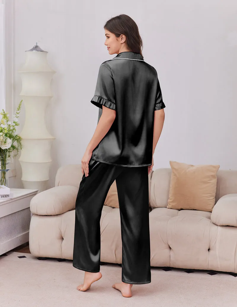 Ekouaer Silk Satin 2-Piece Pajamas Set sold by Ekouaer product image thumbnail 5