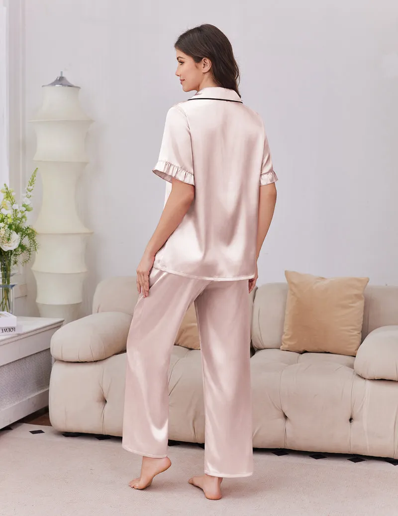 Ekouaer Silk Satin 2-Piece Pajamas Set sold by Ekouaer product image thumbnail 3