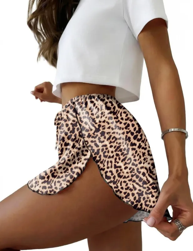 Ekouaer Satin Pajama Shorts with Side Slit Silk made by Ekouaer