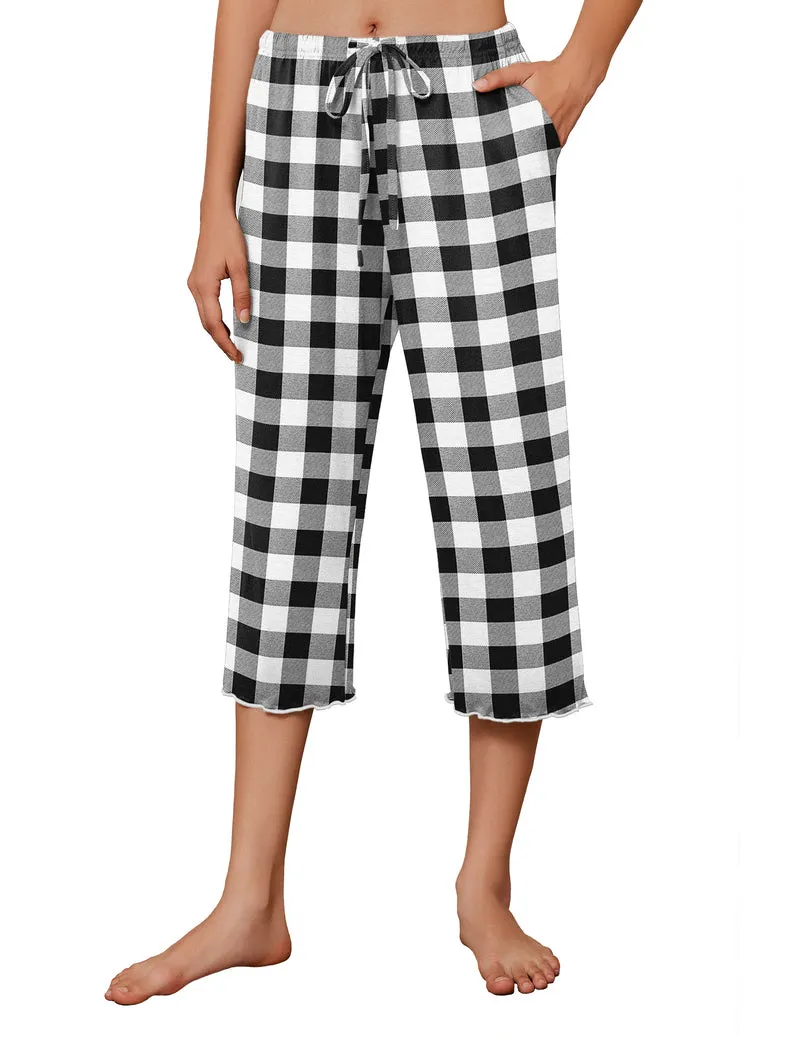 Ekouaer Capri Wide Leg Drawstring Pajama Pants sold by Ekouaer product image thumbnail 5