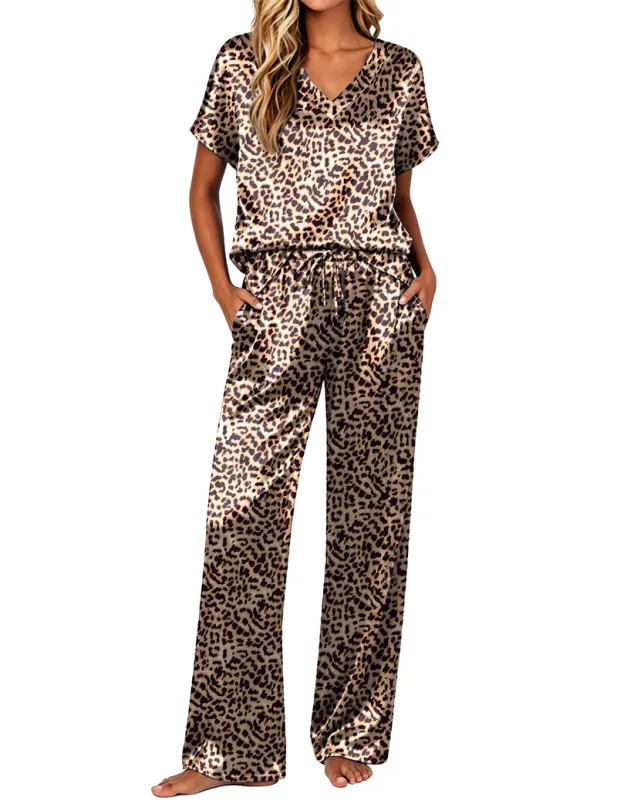 Ekouaer Silk 2-Piece Satin Cap Sleeve Pajamas made by Ekouaer