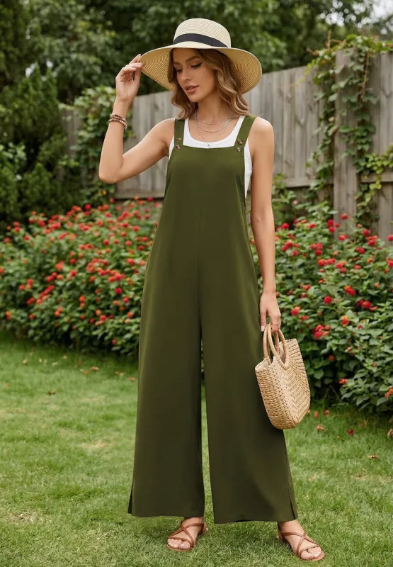 Ekouaer Wide Leg Loose One-Piece Overalls made by Ekouaer