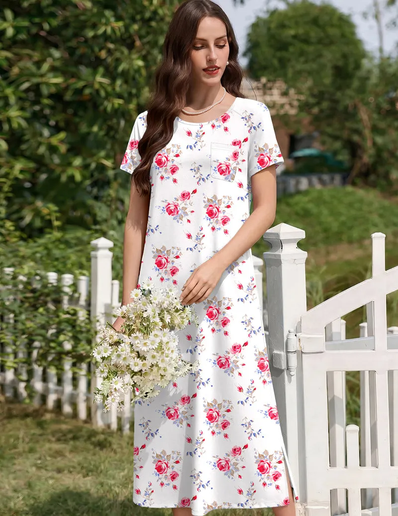 Ekouaer 3-Pack Long Short Sleeve Nightgowns sold by Ekouaer product image thumbnail 4