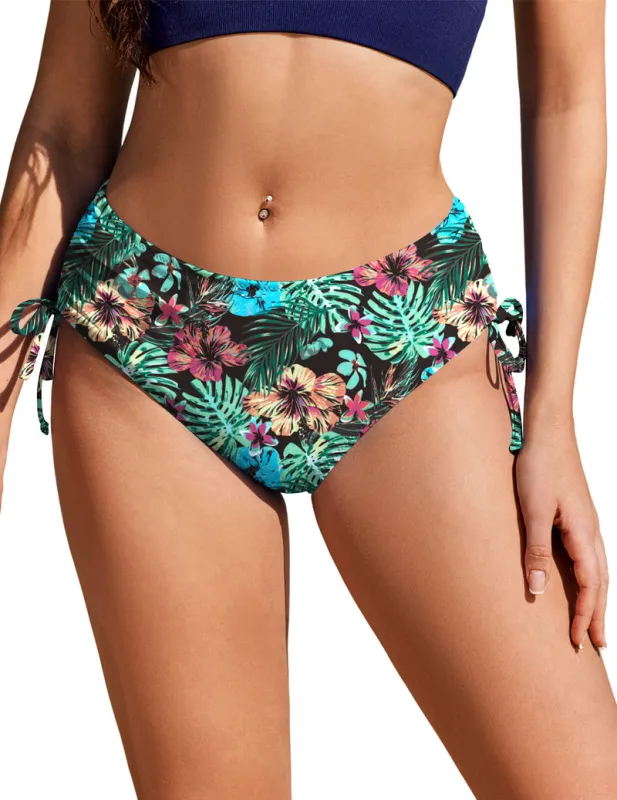 Ekouaer Bikini Mid Waist Swim Bathing Suit Bottom made by Ekouaer
