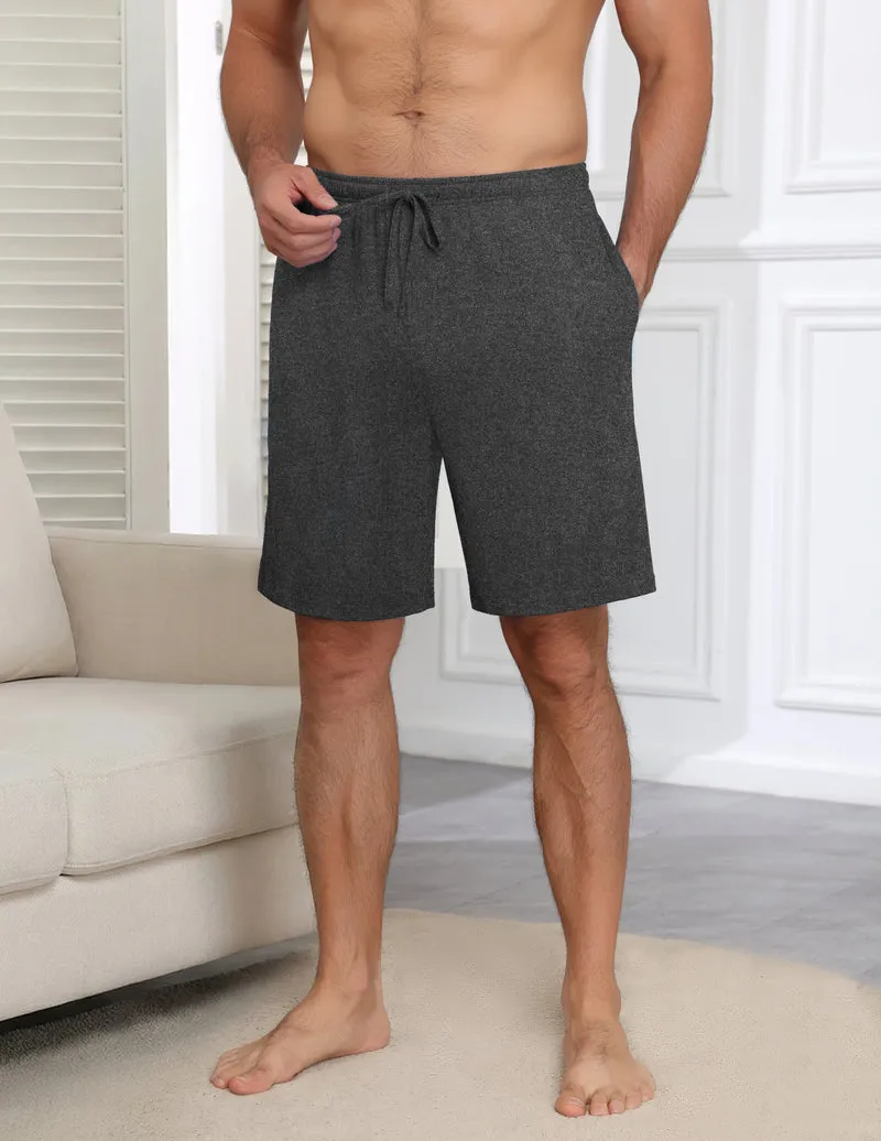 Ekouaer Mens Bamboo Viscose Pajama Shorts Breathable Elastic Waist sold by Ekouaer product image thumbnail 2