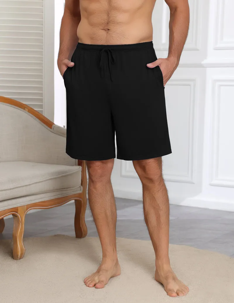 Ekouaer Mens Bamboo Viscose Pajama Shorts Breathable Elastic Waist sold by Ekouaer product image thumbnail 5