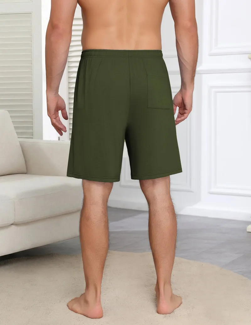 Ekouaer Mens Bamboo Viscose Pajama Shorts Breathable Elastic Waist sold by Ekouaer product image thumbnail 4