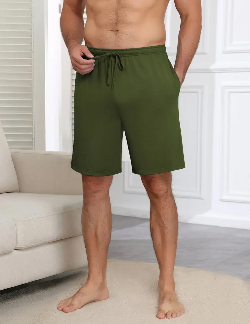 Ekouaer Mens Bamboo Viscose Pajama Shorts Breathable Elastic Waist sold by Ekouaer product image thumbnail 3
