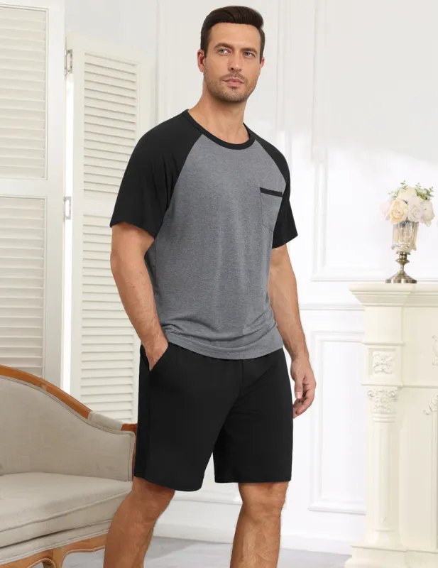 Ekouaer Mens Lightweight Bamboo Viscose Short Sleeve Pajamas Set made by Ekouaer