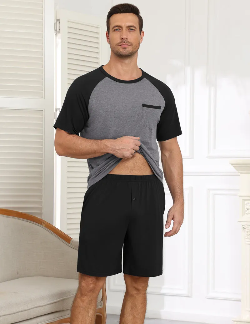 Ekouaer Mens Lightweight Bamboo Viscose Short Sleeve Pajamas Set sold by Ekouaer product image thumbnail 5