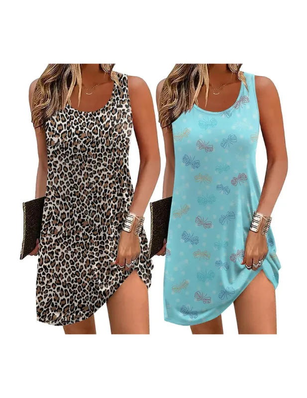Ekouaer Nightgowns 2-Pack Sleeveless Tank Sleepshirt made by Ekouaer