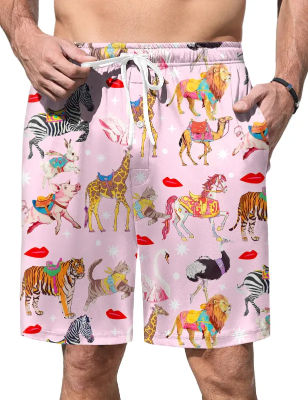 Ekouaer Men's Elastic Waist Pajama Shorts Breathable Loungewear made by Ekouaer