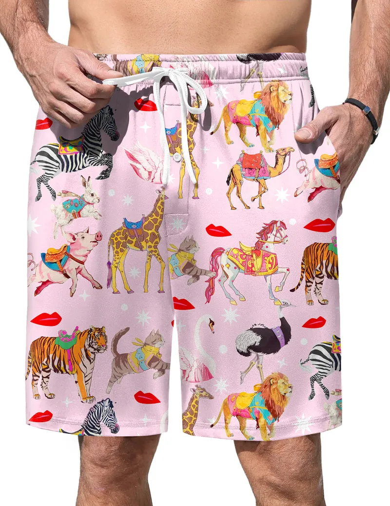 Ekouaer Men's Elastic Waist Pajama Shorts Breathable Loungewear sold by Ekouaer