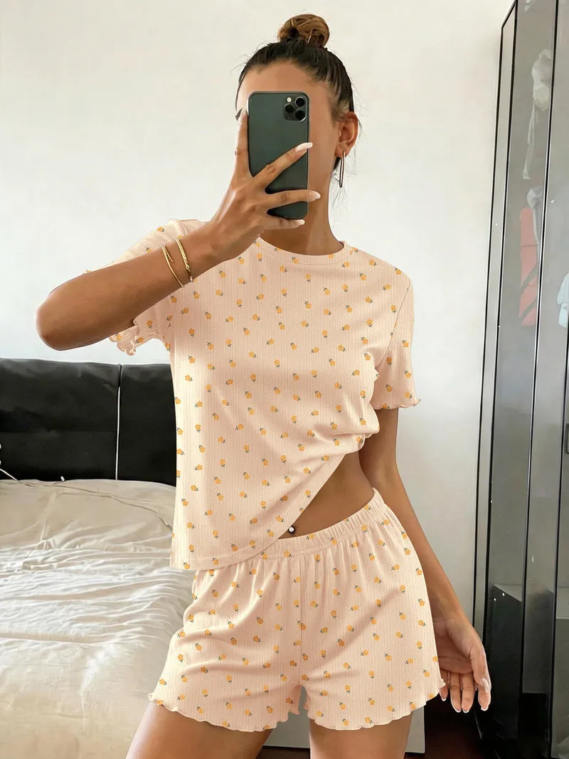 Ekouaer Ribbed Crop Top & Shorts Cute Pajama Set sold by Ekouaer product image thumbnail 2