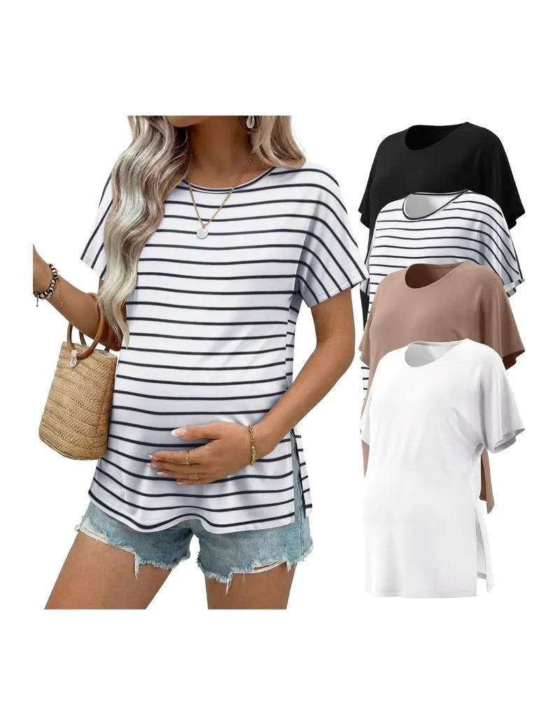 Ekouaer 4-Pack Short Sleeve Maternity Tunic Tops sold by Ekouaer product image thumbnail 4