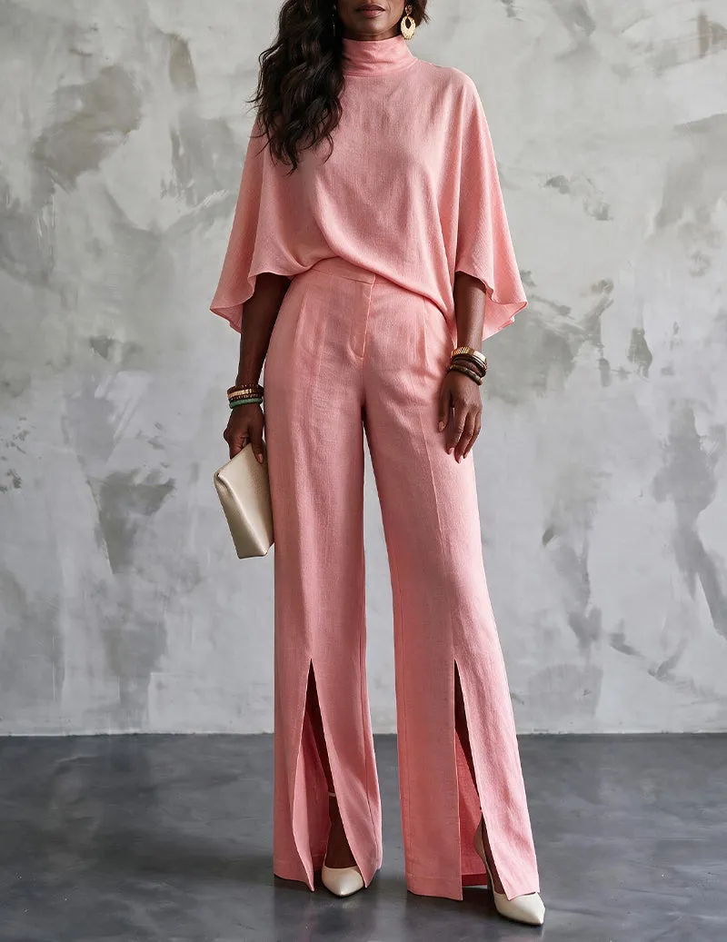 Short Sleeve Top and Wide Leg Pants Lounge Set sold by Ekouaer product image thumbnail 3