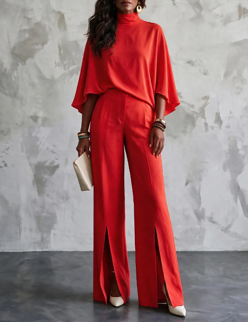 Short Sleeve Top and Wide Leg Pants Lounge Set sold by Ekouaer product image thumbnail 4