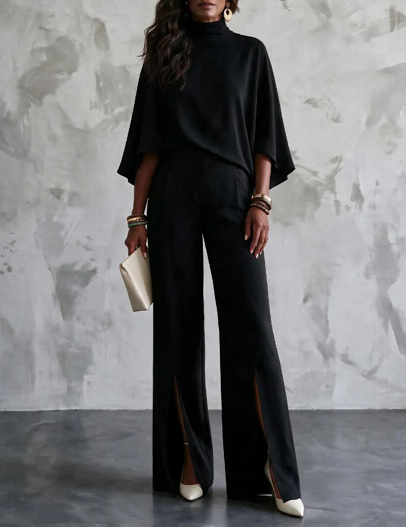 Short Sleeve Top and Wide Leg Pants Lounge Set sold by Ekouaer product image thumbnail 2