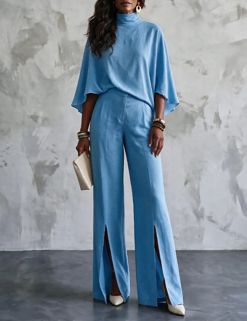 Short Sleeve Top and Wide Leg Pants Lounge Set sold by Ekouaer product image thumbnail 5