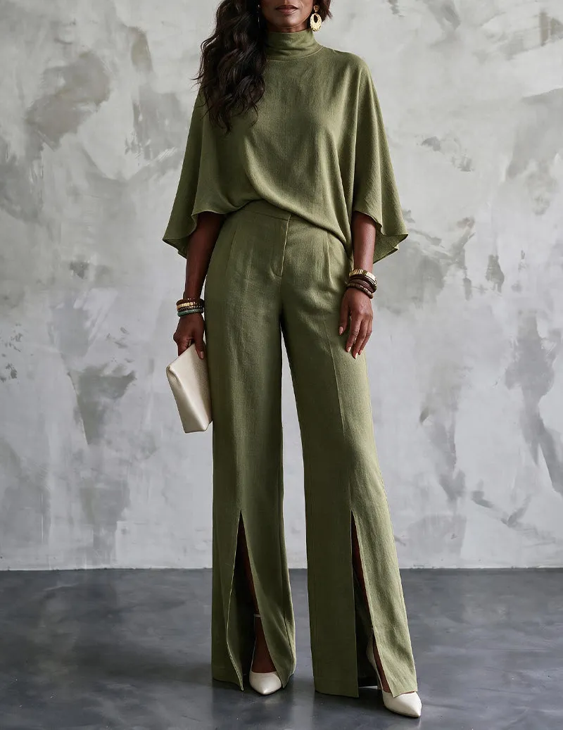 Short Sleeve Top and Wide Leg Pants Lounge Set sold by Ekouaer