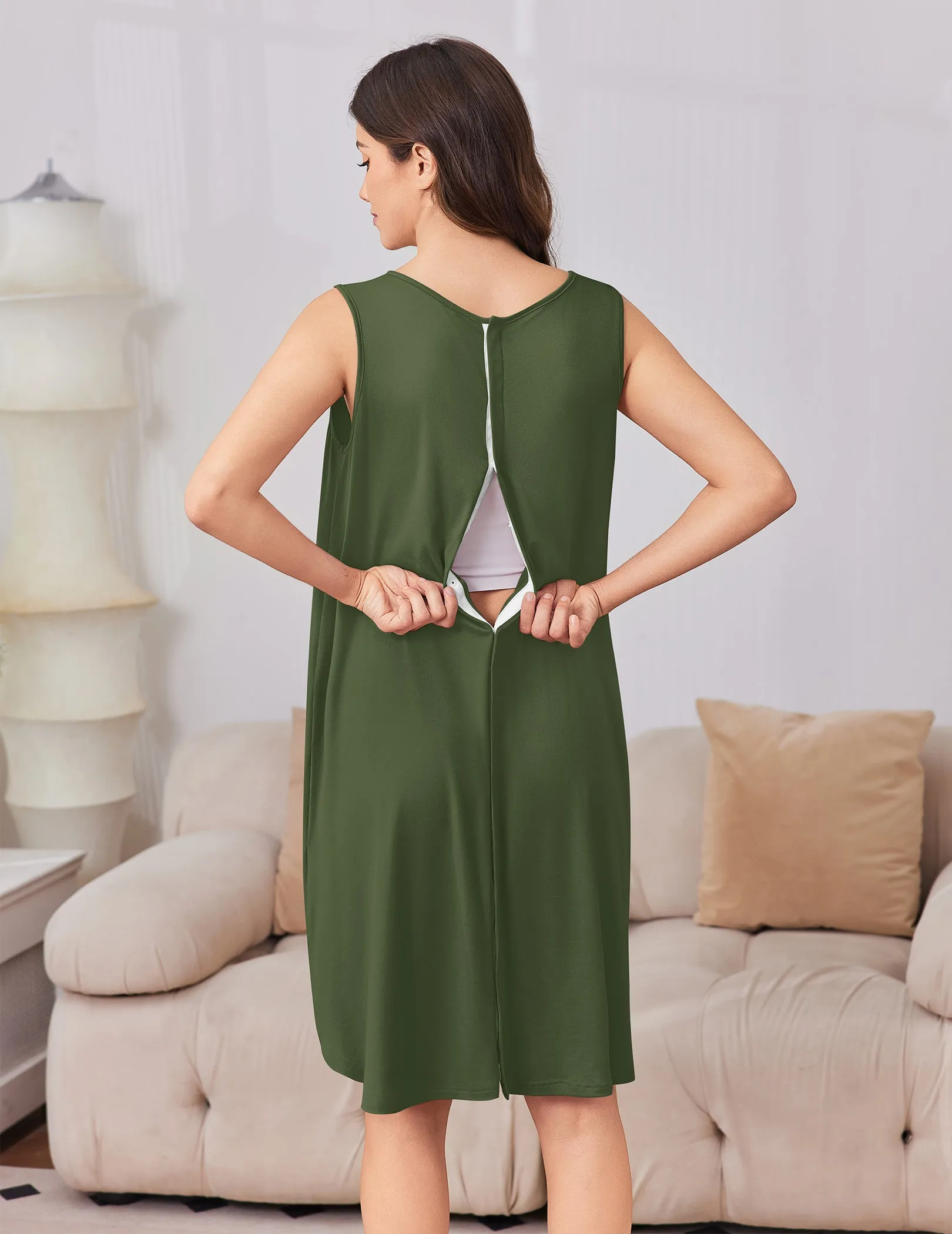 Ekouaer Labor & Delivery Gown and Robe Set Nursing Nightgown for Hospital sold by Ekouaer product image thumbnail 3