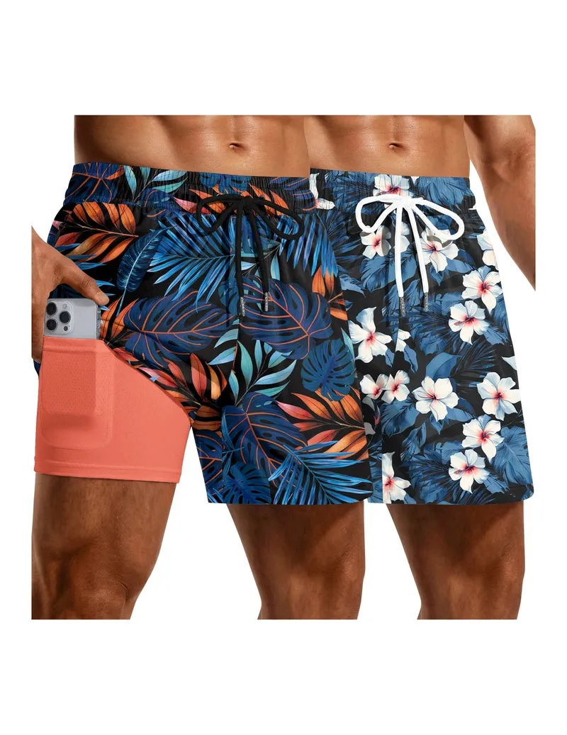 Men's 2-Pack Quick-Dry Mesh Liner Board Shorts with Zip Pockets sold by Ekouaer product image thumbnail 5