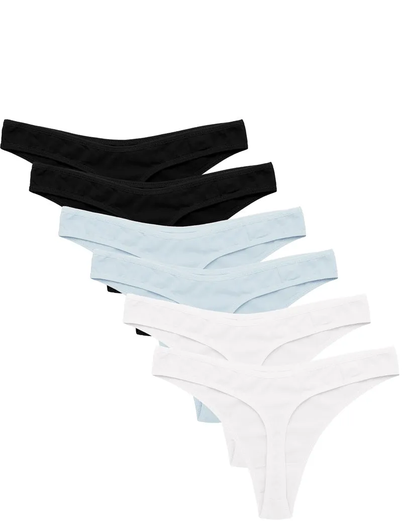 6-Pack Seamless Low Waist Cotton G-String Thong Underwear sold by Ekouaer product image thumbnail 4