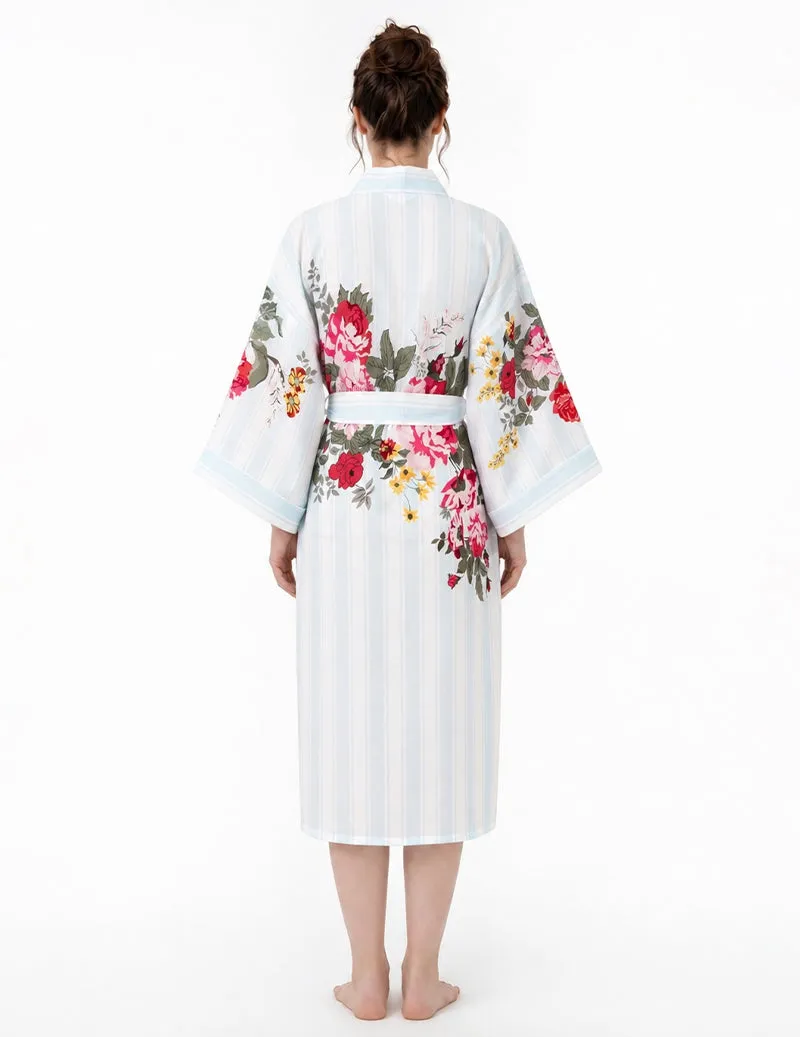 100% Lyocell Floral Print Wrap Tie Front Kimono Robe sold by Ekouaer product image thumbnail 3
