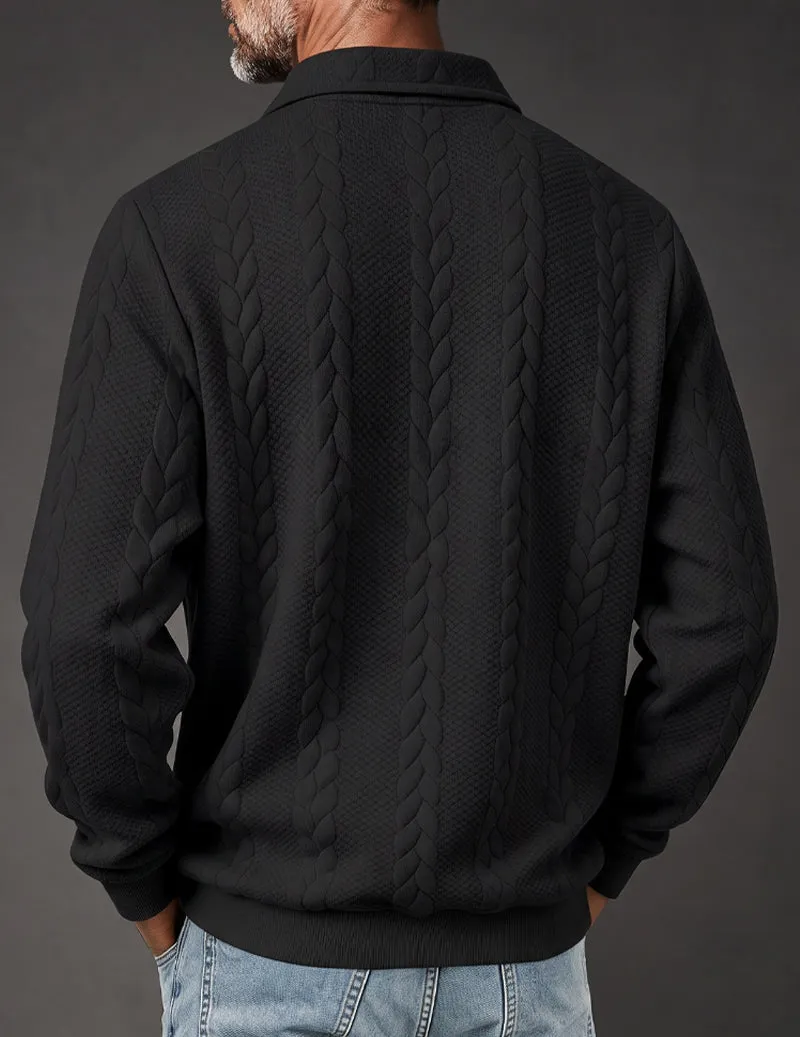 Ekouaer Men Quarter Zip Polo Collar Knit Pullover sold by Ekouaer product image thumbnail 5