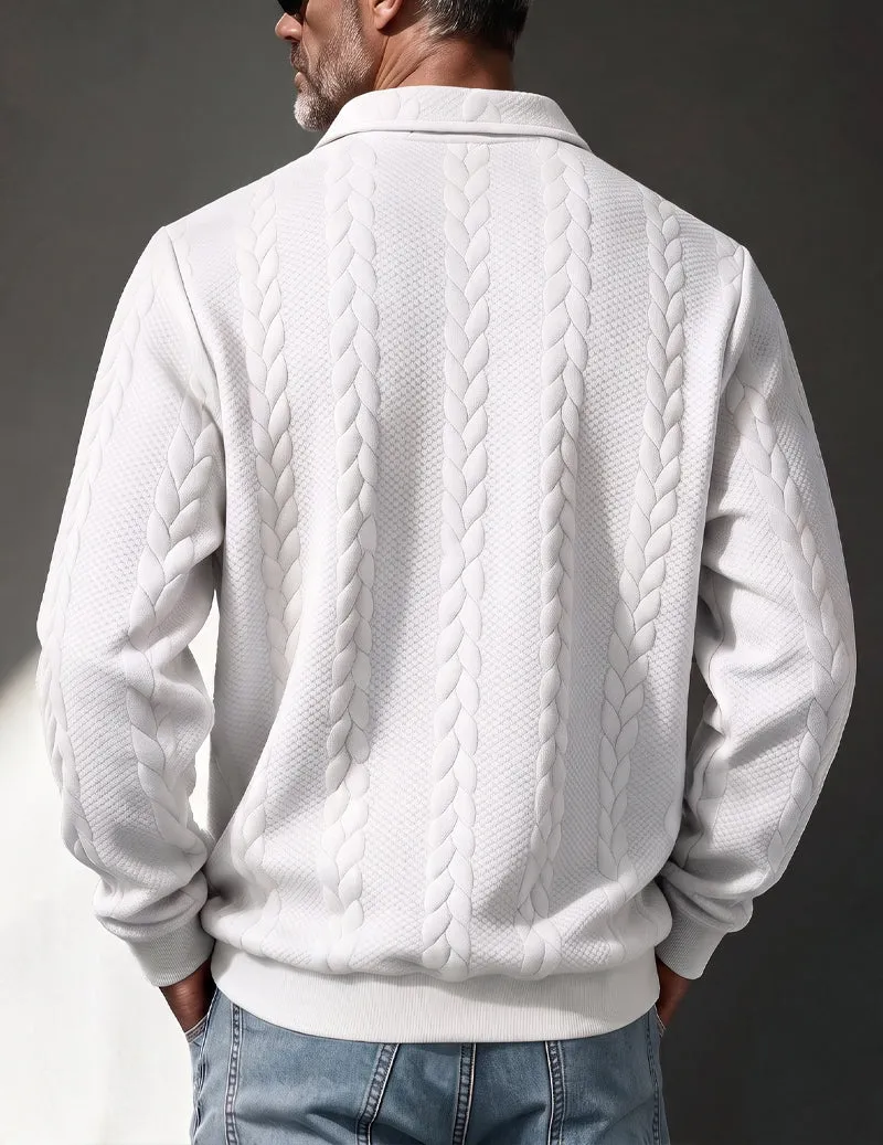 Ekouaer Men Quarter Zip Polo Collar Knit Pullover sold by Ekouaer product image thumbnail 2