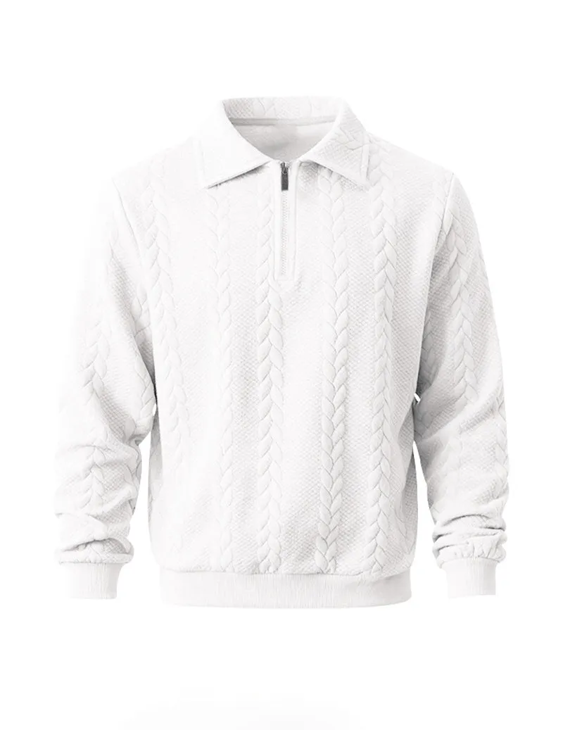 Ekouaer Men Quarter Zip Polo Collar Knit Pullover sold by Ekouaer product image thumbnail 3
