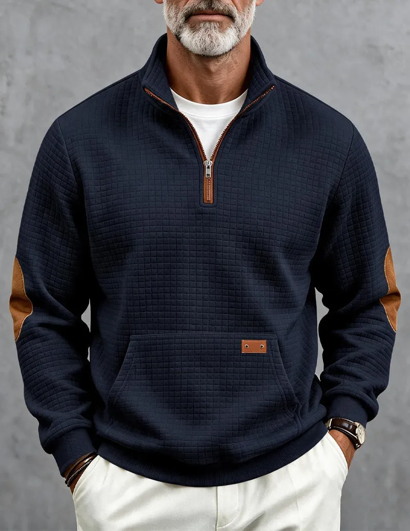 Ekouaer Men Quarter Zip Pullover Sweatshirt With Contrast Cuffs sold by Ekouaer product image thumbnail 3