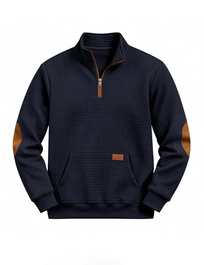 Ekouaer Men Quarter Zip Pullover Sweatshirt With Contrast Cuffs sold by Ekouaer product image thumbnail 4