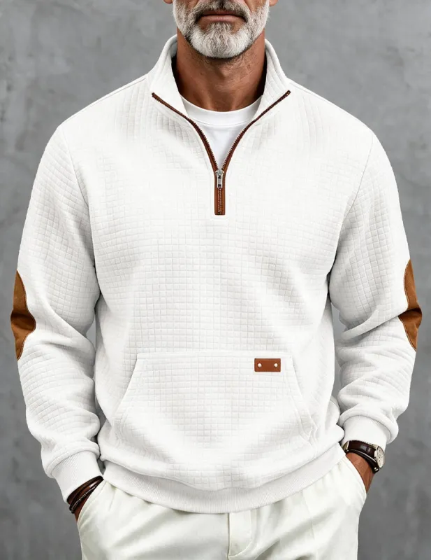 Ekouaer Men Quarter Zip Pullover Sweatshirt With Contrast Cuffs made by Ekouaer