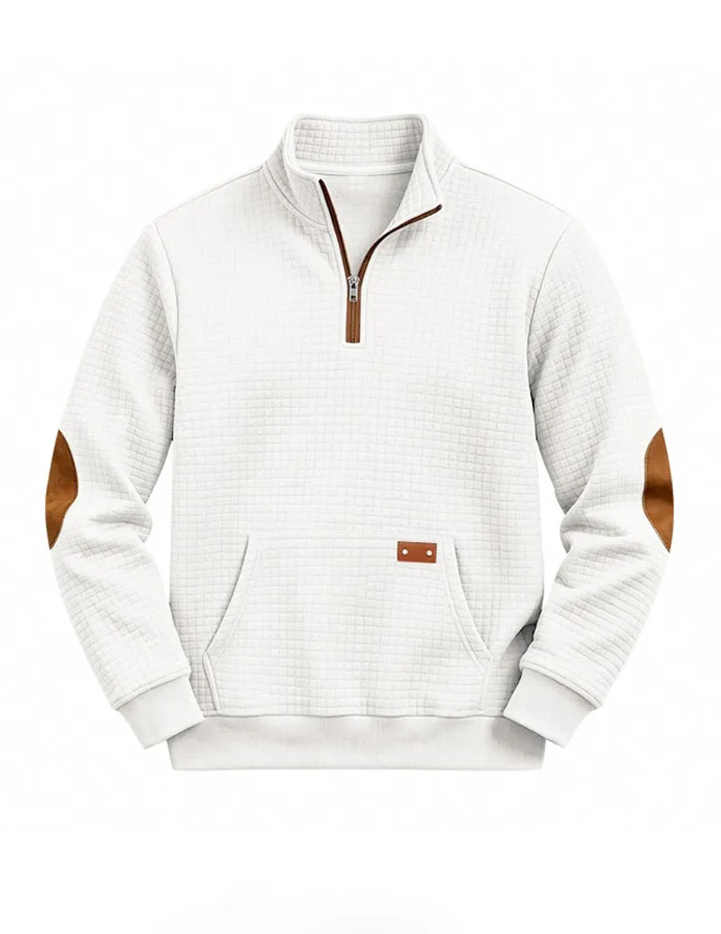 Ekouaer Men Quarter Zip Pullover Sweatshirt With Contrast Cuffs sold by Ekouaer product image thumbnail 2